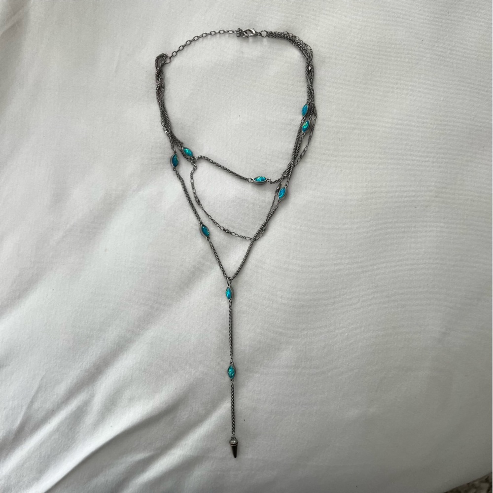 Free People Blue Crystal Necklace